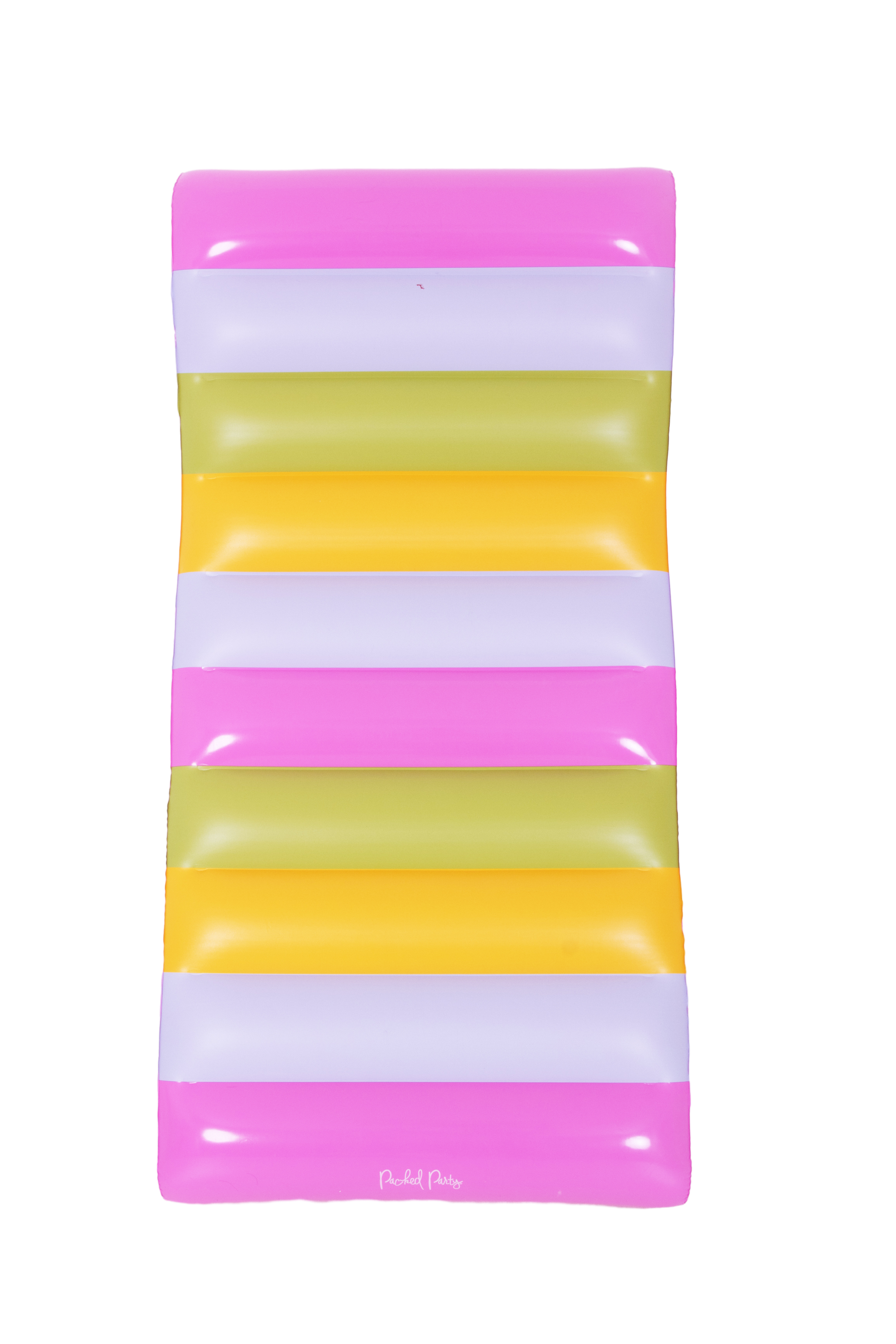 (2 pack) Packed Party Multi-Color Inflatable Striped Pool Lounger for Ages 14 Years +