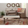 thumbnail image 2 of HomeStock Antique Natural Nook 60 x 16.5 x 20.75 IN - Traditional Style Corner Unit with Raised Grain Natural Wood Finish and Custom Upholstered Seats, 400 lbs Seating Limit, 2 of 7