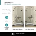 thumbnail image 3 of Fine Fixtures Shower Enclosure Neo Angle Frameless Tempered Glass 42" W X 74" H Black Finish, 3 of 11