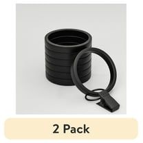 (2 pack) Better Homes & Gardens Matte Black Curtain Clip Rings (7 Pack)