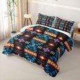 thumbnail image 3 of jejeloiu Bold Tribal Bed Spread Queen,Geometric Print Queen Coverlet Set For Boys,Black Multicolor,3 Pieces, 3 of 7