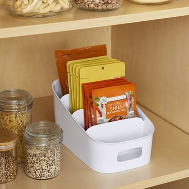 YouCopia ShelfBin Packet Organizer, 4-Tier Stairstep Divided Bin Storage Caddy
