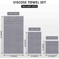 thumbnail image 2 of 8 Pc Bath Linen Sets Viscose Stripe 600 GSM Ring Spun Cotton Towel, 2 of 21