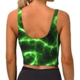 thumbnail image 4 of Picia Green Lightning Sports Bra for Women,Padded Strappy Sports Bras Medium Support Yoga Bra with Removable Cups,Running Yoga Bra-Large, 4 of 9