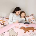 thumbnail image 4 of Manfei Cute Cartoon Full Size Comforter Sets, Puppy Dog Paw Bedding Comforter Set, Pink, Pink Reversible, 3 Pieces, 1 Comforter and 2 Pillowcases, 4 of 7