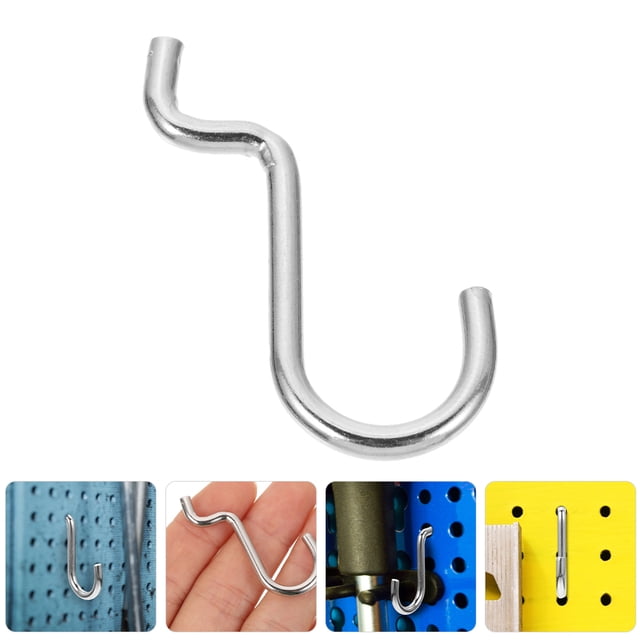 PTOOTP 10 Pcs Crochets pour Panneau Perforé Fer Argent pour Usage Pratique Général