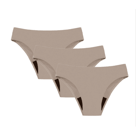 Period Swimwear Menstrual Leakproof Bikini Bottom Absorbent Pants High Waist Swimming Trunks for Teenagers Women Khaki XXXL  3-Pack
