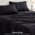thumbnail image 3 of U by Bedsure Queen Sheets Set, 4 Pieces Deep Pockets Cooling Soft Polyester Microfiber Bed Sheets Set, Black, 3 of 11