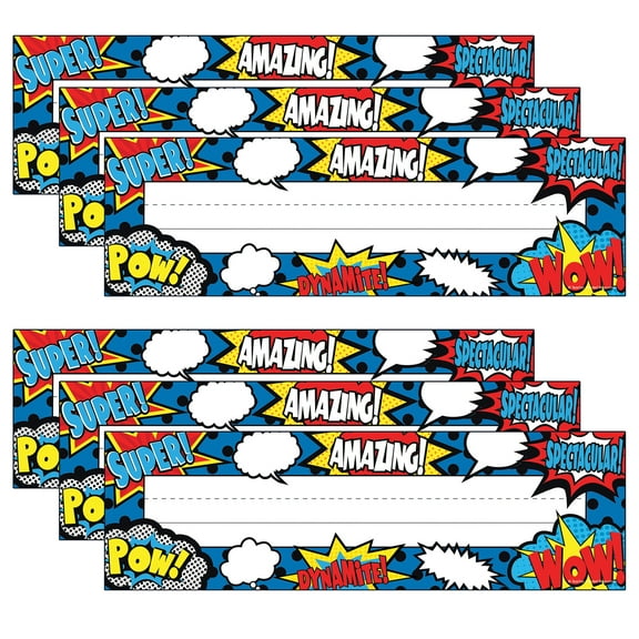 Teacher Created Resources Superhero Flat Name Plates, 36 Per Pack, 6 Packs