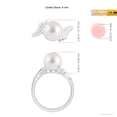 thumbnail image 5 of Angara South Sea Cultured Pearl Ring with Wing Motifs in Platinum for Women | June Birthstone Jewelry for Her, 5 of 8