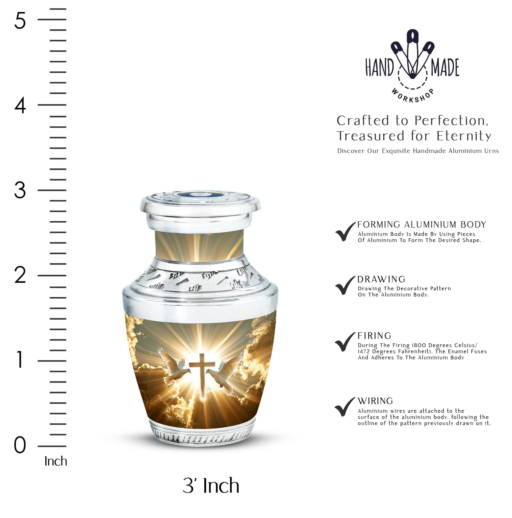 SUBSH Dove Urn - Ashes Keepsake - Cremation Urns for Adult Ashes Women - Ashes Urn Adult - Ash Urns for Humans (3 inch Pack of 4)