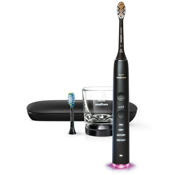 Philips Sonicare Diamondclean Smart 9300 Electric Toothbrush, Sonic Toothbrush with App, Pressure Sensor, Brush Head Detection, 4 Brushing Modes and 3 Intensity Levels, Black, Model HX9903/15
