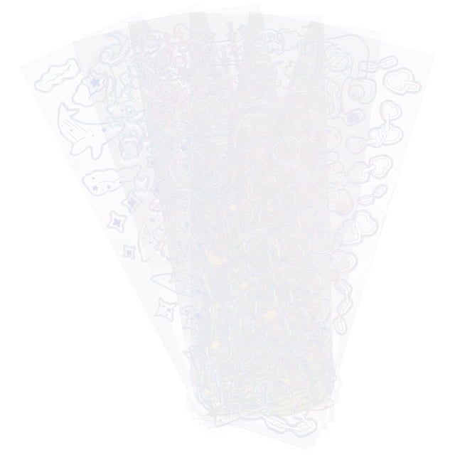 6pcs Scrapbook Stickers Adhesive Decor Shinny Stickers Cute Stickers for Diary Decoration