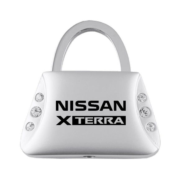 Nissan Xterra Jeweled Purse Shape Key Ring (Silver)