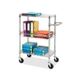thumbnail image 4 of Lorell 3-Tier Rolling Carts - 99 lb Capacity - 4 Casters - Steel - x 16" Width x 26" Depth x 40" Height - Chrome - 1 Each, 4 of 13