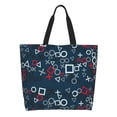 thumbnail image 1 of Disketp Navy Blue Geometric Bolsa Tote Estampada para Mujer, Bolso de Hombro y de Mano para Compras y Viajes, 1 of 8