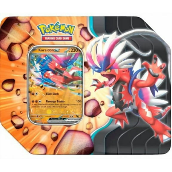 Pokemon Sword & Shield Slashing Legends Koraidon ex Tin Set (5 Booster Packs & Promo Card)