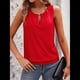 thumbnail image 5 of Blusas de Verano con Ojales para Mujer, Camisetas Sin Mangas con Cuello Redondo, Camisetas para Mujer Rojo M, 5 of 9