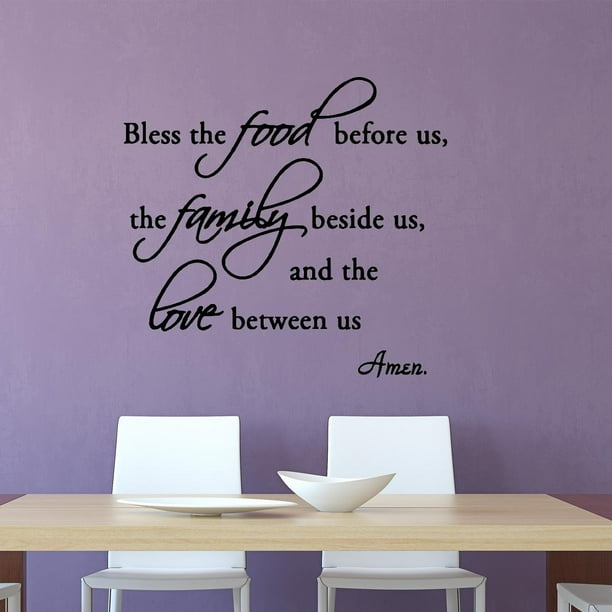 Vwaq Bless The Food Before Us The Family Beside Us And The Love Between Us Wall Decals Vinyl Wall Art Quotes Home Decor Walmart Com Walmart Com