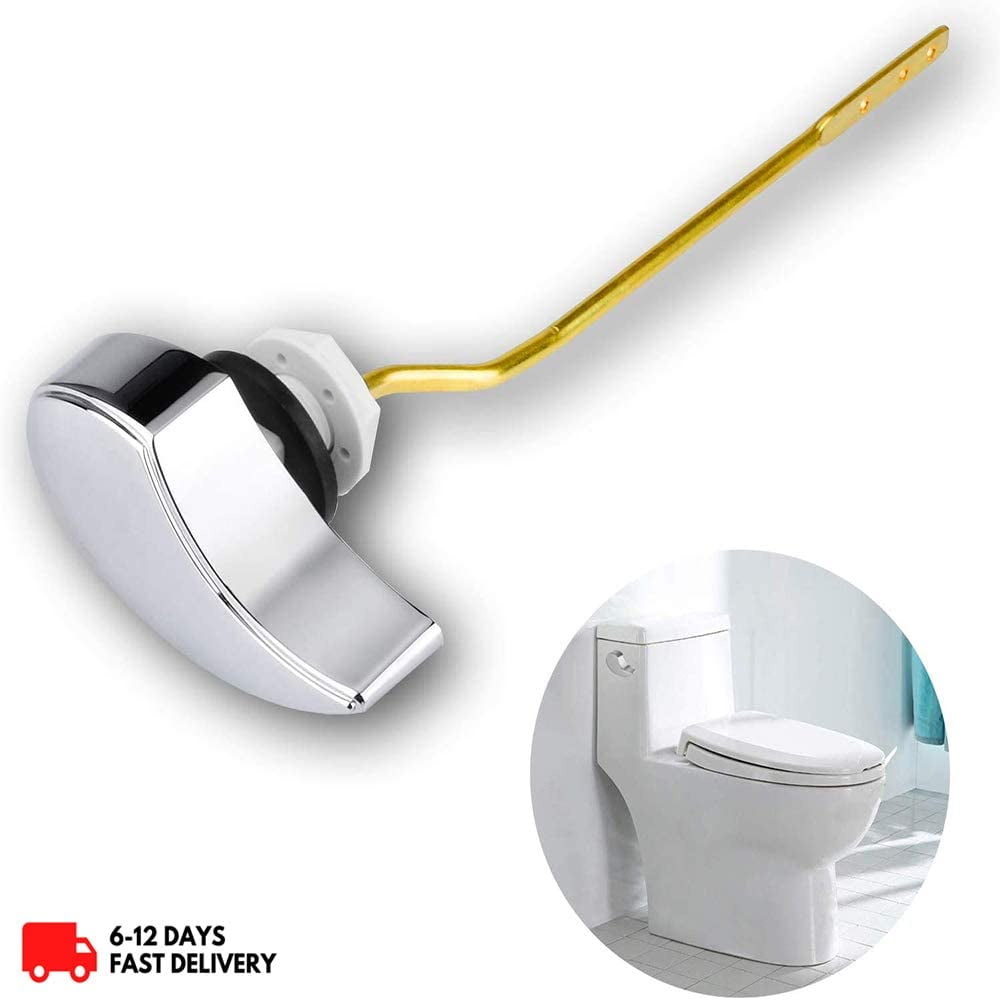 Chromed  Side of Toilet Tank Flush Handle. Toilet Flush Handle 