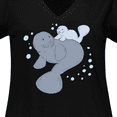 thumbnail image 4 of Inktastic Cute Manatees with Bubbles Women's Plus Size V-Neck T-Shirt, 4 of 5