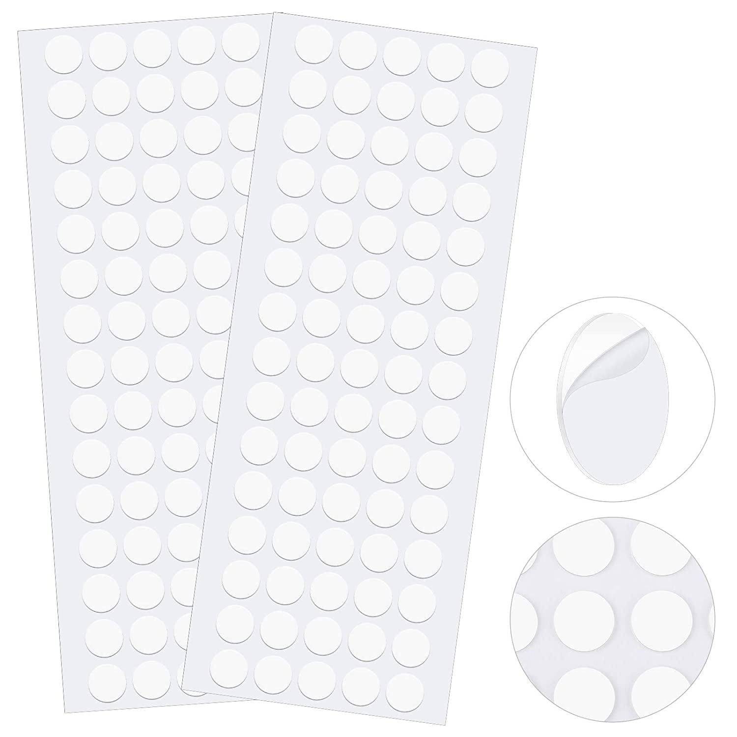 Wood Metal Ceramic Glass 210 Pieces Transparent Adhesive Putty Clear Mounting Sticky Putty Traceless Removable Round Putty Reusable Double-Sided Nano Gel Mat for Festival DIY Craft 