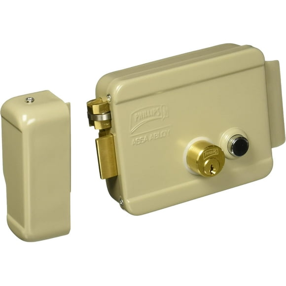 Phillips Cerradura De Sobreponer Izq Electrica Con Boton Beige