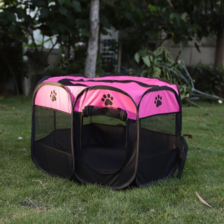 Jinveno Portable Octagonal Pet Tent Folding Easy Operation Dog Fence ... - Easy Operation Dog Kennel Release