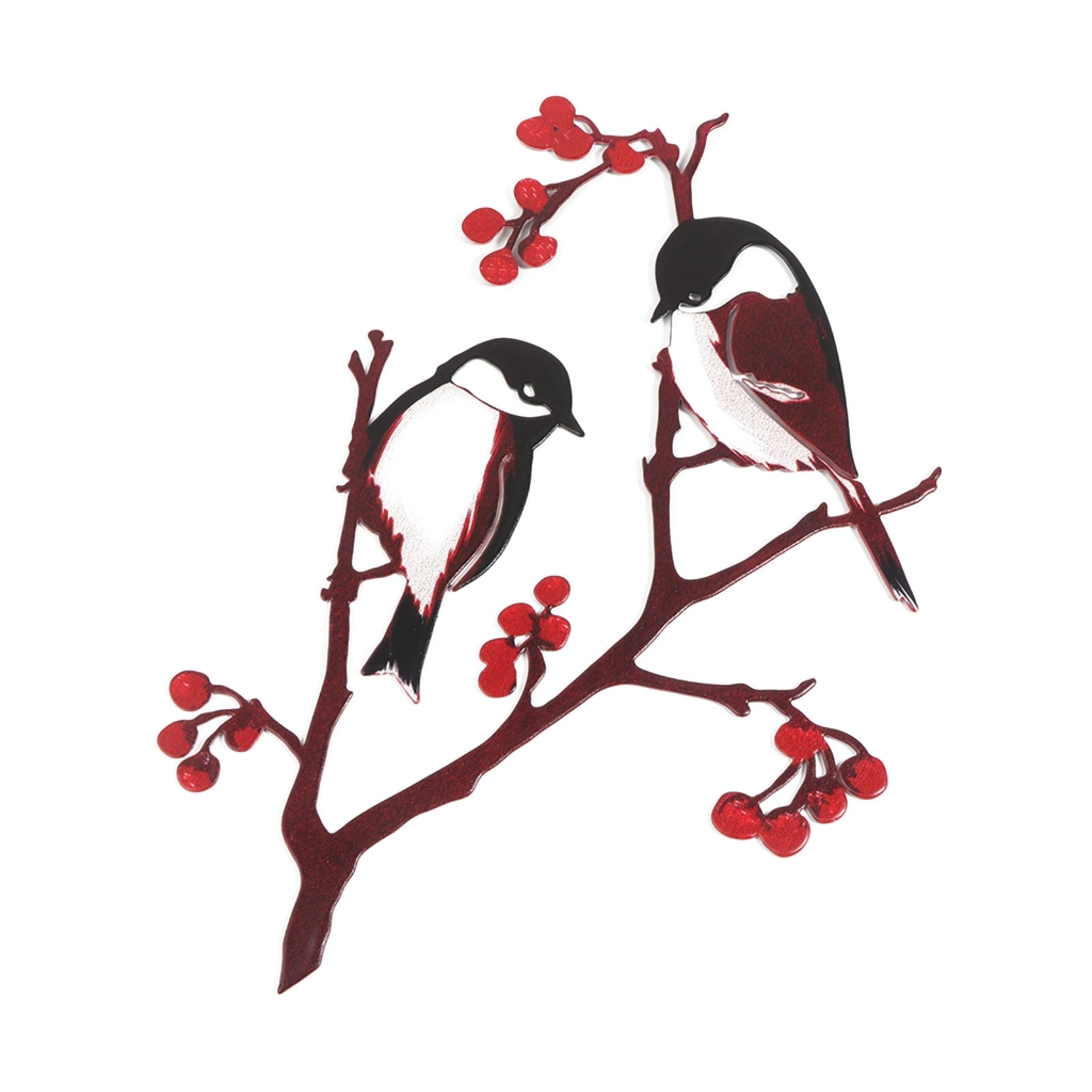 Metal Birds Wall Art Bird on Branch Wall Decor Rustic Indoor Outdoor