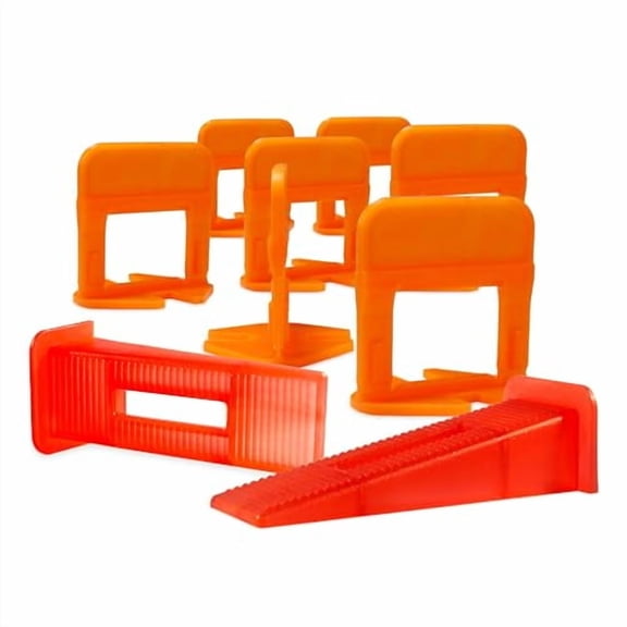 Tile Leveling System (5/32 Inch) – 300 Tile Spacers & 300 Reusable Wedges – Perfect for Seamless Floor & Wall Tile Installation – 4mm Ceramic & Stone Spacers
