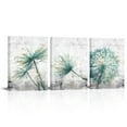 thumbnail image 3 of Visual Art Decor 3 pieces 12x16 inch Framed Canvas Wall Art Clearance Kit Teal Dandelion on Rustic Grey Print 3 Picture Picture Canvas Poster Home Artwork Painting Decoration for Living Room Bedroom, 3 of 11