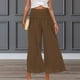 thumbnail image 2 of Pantalones capri de lino de cintura alta y pierna ancha para mujer en tallas grandes - Tejido transpirable, corte holgado, de petite a grande - Tallas S-XXL para primavera/otoño, 2 of 6