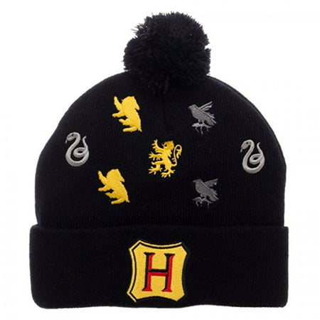 Beanie Cap - Harry Potter - Hogwarts Logo Cuff Pom Hat License New kc4gkwhpt