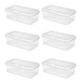thumbnail image 1 of Sterilite Plastic FlipTop Latching Storage Box Container, Clear, 6 Pack, 1 of 9