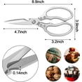 thumbnail image 3 of Kitchen Scissors, Multi-Purpose Kitchen Shears, Heavy Duty Dishwasher Safe Food Scissors for Chicken, Poultry, Fish, Meat & Herbs with Non-Slip Grips - Sliver, 3 of 7