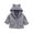 Grey, variant on Baby Boys Girls Faux Leather Jackets Hooded Infant Kids Sherp𝐚 Fleece-Lined Zip Up Cute Bear Hoodies Winter Coats