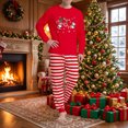 thumbnail image 2 of Fgnfyis Matching Family Outfits Santa Reindeer Print Red Striped Long Sleeve Soft 2 Piece Pajamas Set Tops Pants Sleepwear, 2 of 8