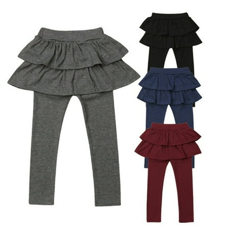 

Canis Kids Baby Girls Sweet Pantskirt Warm Culotte Leggings Tutu Skirt Pants