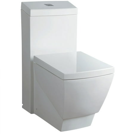 WOODBRIDGE T-0020 Dual Flush Elongated One Piece Toilet with Soft Closing Seat Design, Deluxe
