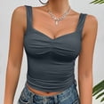 thumbnail image 4 of Yuzhih Women's Crop Tank Tops Trendy Cute Sweetheart Neck Shirts Pleated Slim Sleeveless Summer Clothes, 4 of 6