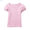 thumbnail image 2 of Kureaily Soft Girls Short Sleeve T Shirt Cute Puff Sleeve Top Comfortable Casual Tee For Toddler And Kids 13-14 Years, 2 of 4