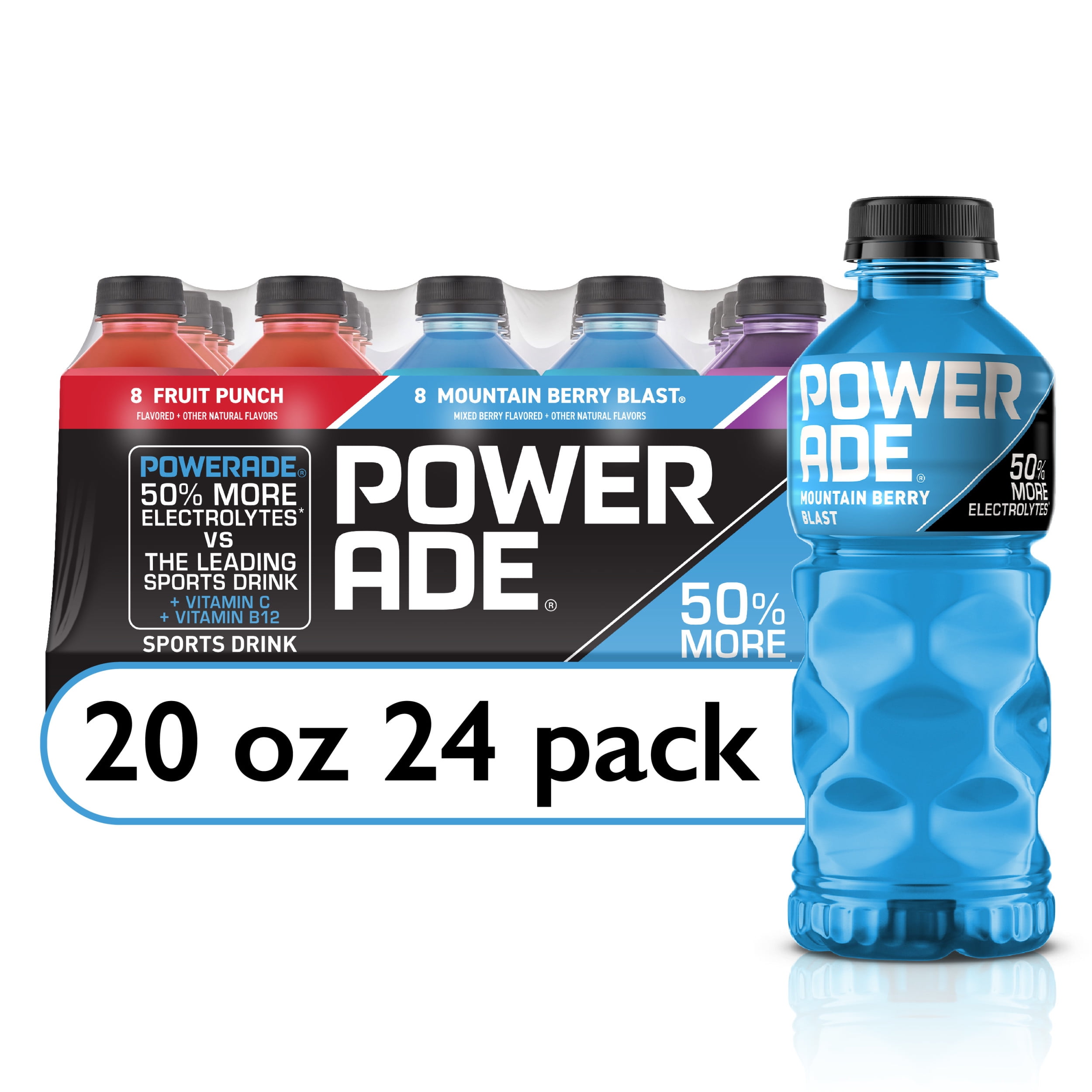  POWERADE, Electrolyte Enhanced Sports Drinks w/ vitamins,  Mountain Berry Blast, 20 fl oz (pack of 8) : Grocery & Gourmet Food