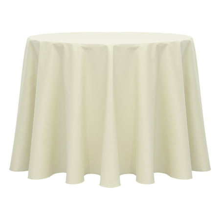 

Ultimate Textile (5 Pack) Poly-cotton Twill 108-Inch Round Tablecloth - for Restaurant and Catering Hotel or Home Dining use Ivory Cream