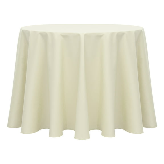 Ultimate Textile (3 Pack) Poly-cotton Twill 102-Inch Round Tablecloth - for Restaurant and Catering, Hotel or Home Dining use, Ivory Cream