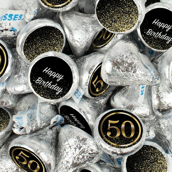255 pcs 50th Birthday Candy Chocolate Party Favor Hershey's Kisses Bulk (2.5lb)