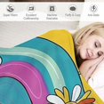thumbnail image 3 of Shiartex Daisies Psychedelic Pop Art Flannel Throw Blanket for Bed Sofa Travel All Seasons Soft Plush Blankets 50x60in, 3 of 6