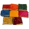 thumbnail image 2 of Wholesale Lot Of Solid Color Dupatta, Bandhej Dupatta tapara Silk Bandhani Bandhej Women Heavy Dupatta with Lace & latkan, 2 of 7