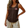 thumbnail image 5 of Vmvidoty Womens Vintage Solid Color Racerback Tank Tops Summer Beach Vacation Tank Cami Casual Loose Workout Yoga Tanks Vest Brown S, 5 of 6