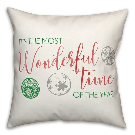 Creative Products It's the Most Wonderful Time of the Year 16 x 16 Spun Poly Pillow