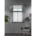 thumbnail image 5 of 3S Brother's Sheer Curtains Kitchen Valance Set of 3 Hanging Rod Pocket Window Valance Treatments Decorative Valances Tiers Café Curtains ( Cream 50"x14"Valance - 24"x30"Tiers), 5 of 6